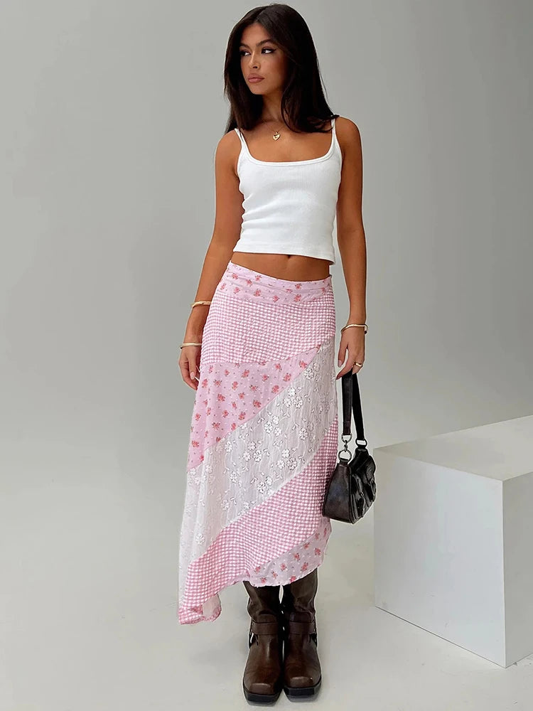 🍒Polka dot and lace skirt white high waist patchwork clothes  wear see through clothing fashion female summer wear casual streetwear women Be Transparent In Your Desire To Be Spotted