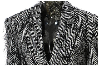 🍒Chic blazer asymmetrical design jacket patchwork contrast colour personality high street smart casual coats women Be A-  STAR in your fashion JACKET