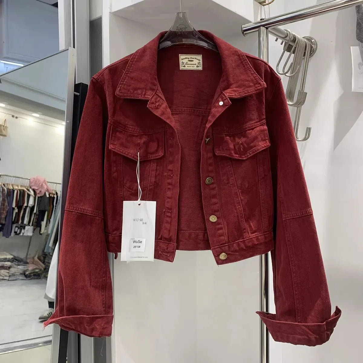🍒Blue denim jackets women fall classic styles short coat chic outerwear female Mujer Loose smart casual clothes