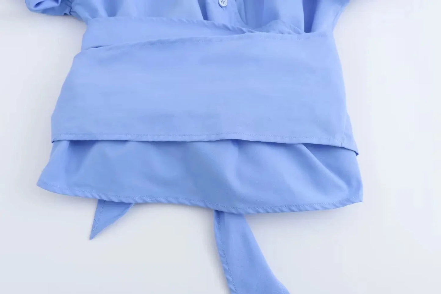 🍒Long sleeve shirt jacket women's tie top with wide sleeves female fashion clothing basic solid shirt smart casual blouse  Picture Yourself In This Pastel
