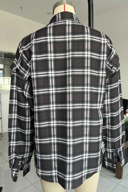 🍒Vroue se lente hemp baadjie geruite kortmou sak retro luukse sjiek nuwerwetse minimalistiese mode geruite bloes ontwerper gemaklike styl klere Moenie Verouderd Wees Nie Kry Hierdie Geruite Kledingstuk
