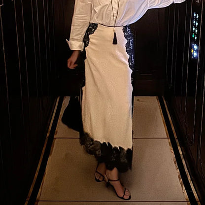 🍒 Kant-camisole en maxi-rompstel vir vroue, lappieskombers mouloos ooprug-top en lang los rompe, vroulike somermode, geleentheidspartytjieklere, deftige gemaklike vroue, Lady Lace