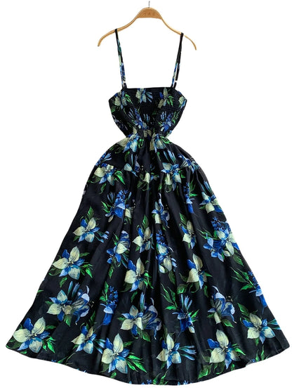 🍒Backless summer dress for women fashion beach wear slip sleeveless spaghetti straps smart casual outfit Flouncey Floral Fun