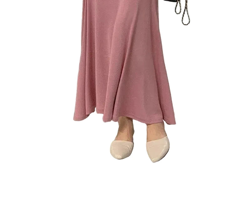 🍒女士缎面半身裙高腰A字优雅夏季服装 适合各种场合的时尚长裙 确保您的褶皱整齐服帖