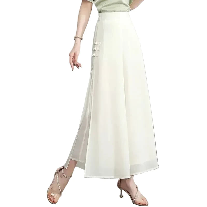 🍒High waist summer skirt trousers for women smart casual wear a-line clothing aesthetic quality pants No Need To Look Far And Wide For This Wide Wide