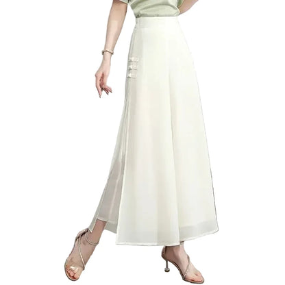 🍒High waist summer skirt trousers for women smart casual wear a-line clothing aesthetic quality pants No Need To Look Far And Wide For This Wide Wide