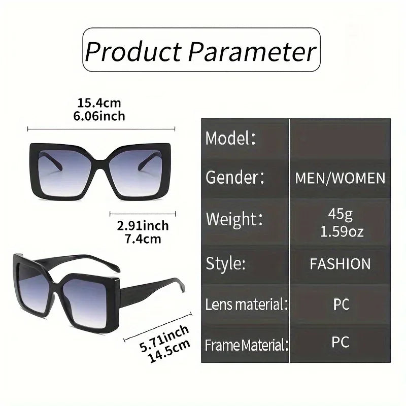 🍒Grootraam-sonbrille dames unisex modebrille vierkant veelsydig kontrasterende kleur eenvoudig UV400-beskerming brille nuwerwetse brille vir vroue Lyk Cool Vierkant