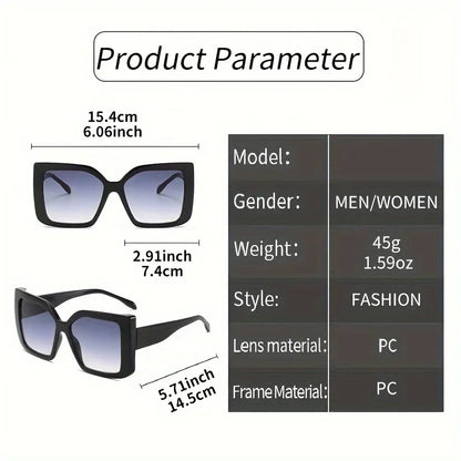 🍒Grootraam-sonbrille dames unisex modebrille vierkant veelsydig kontrasterende kleur eenvoudig UV400-beskerming brille nuwerwetse brille vir vroue Lyk Cool Vierkant