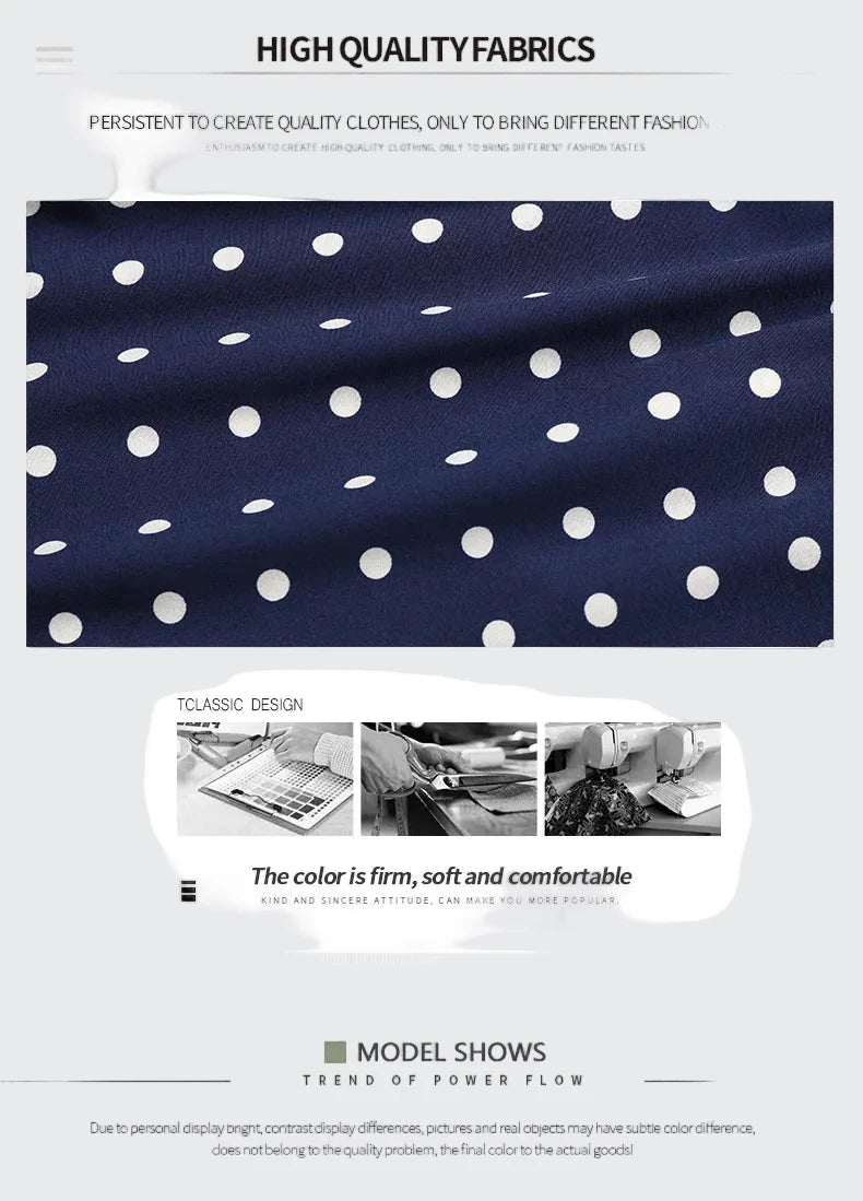 🍒Summer dresses for women high waist midi outfit with pleats elegant pleated polka dots short sleeve fashion office clothing vacation wear  Don’t Delay Dotties