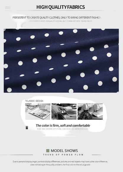 🍒Summer dresses for women high waist midi outfit with pleats elegant pleated polka dots short sleeve fashion office clothing vacation wear  Don’t Delay Dotties