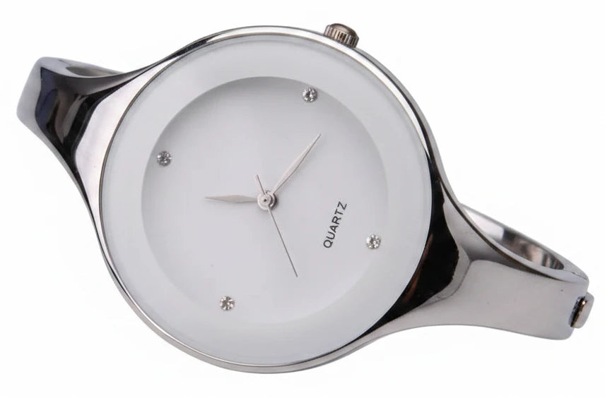 🍒Bangle watch for women stainless steel bracelet angle simple stylish fashion wrist watch analog quartz elegant jewellery silver and solid colour gift accessory Dont Risk Miss This Cool Wrist