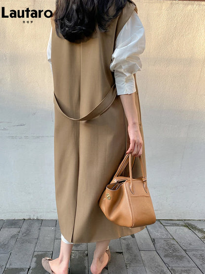 🍒Moulose trenchcoat vir vroue met gordel dubbelbors lang baadjie maxi-oorjas vroulik los herfs lente mode Trendy Trench Trend