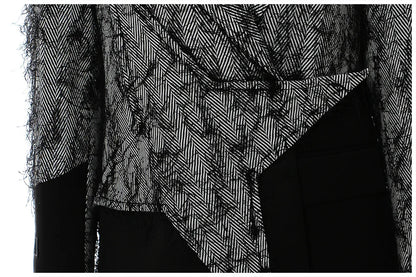 🍒Chic blazer asymmetrical design jacket patchwork contrast colour personality high street smart casual coats women Be A-  STAR in your fashion JACKET