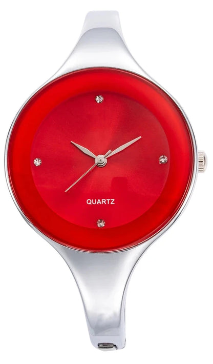 🍒Bangle watch for women stainless steel bracelet angle simple stylish fashion wrist watch analog quartz elegant jewellery silver and solid colour gift accessory Dont Risk Miss This Cool Wrist