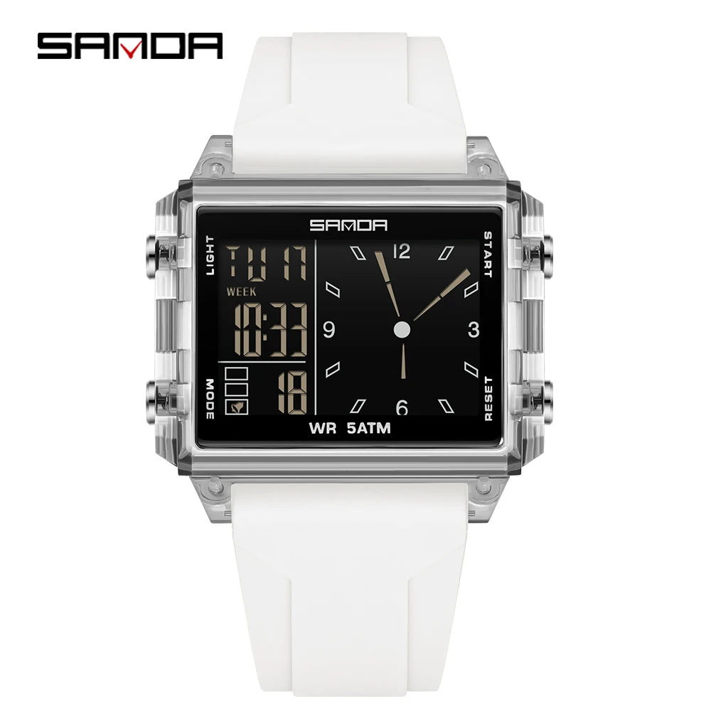 🍒Fashion electronic watches unisex luminous calendar time piece waterproof clock outdoor sports Casual Ladies Digital Wristwatch  Face The Day With A Big Face