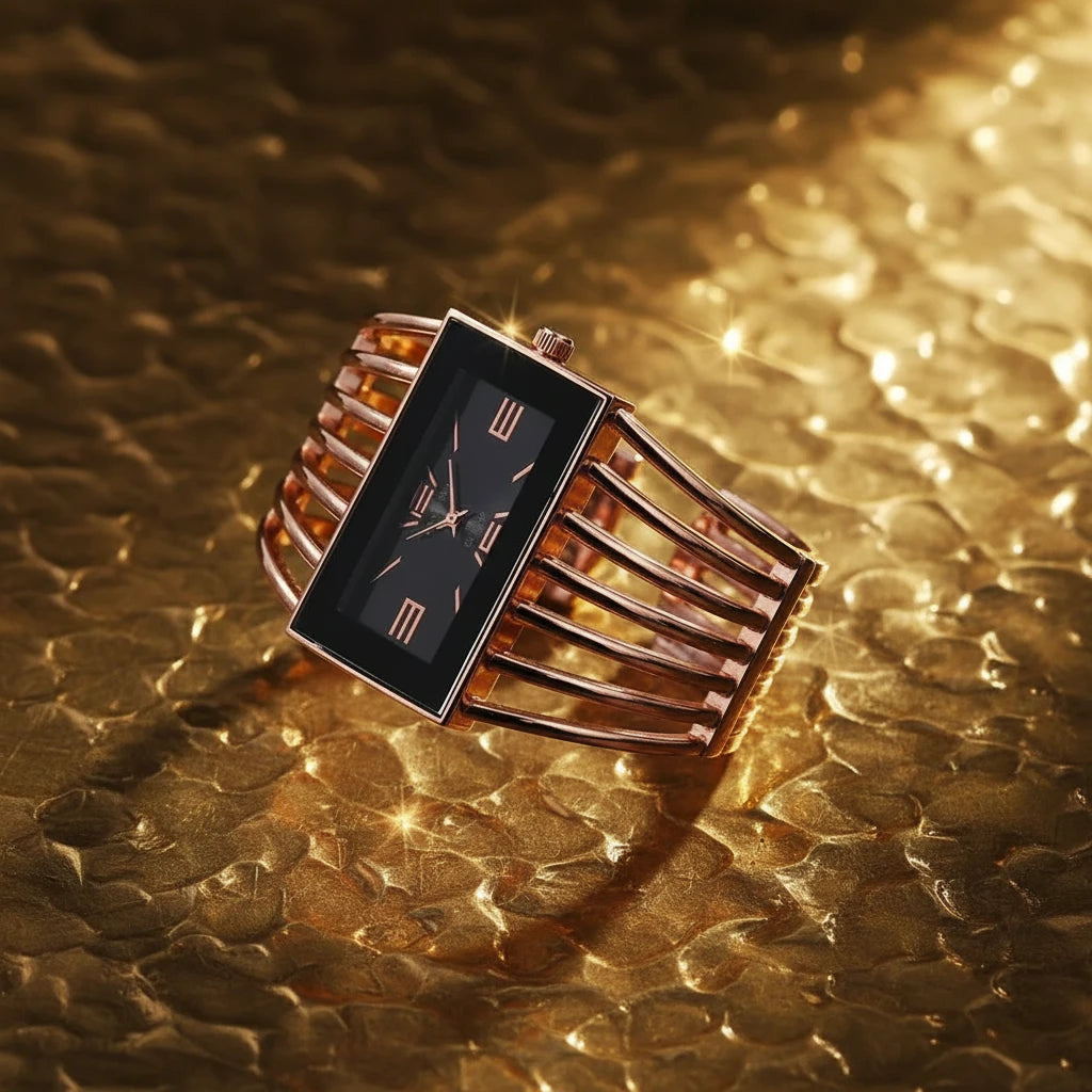 🍒Womens large face watch quality stainless steel luxury fashion rose gold bangle bracelet wristwatch for women dress ladies time piece female occasion jewellery accessory Watch This Bangle