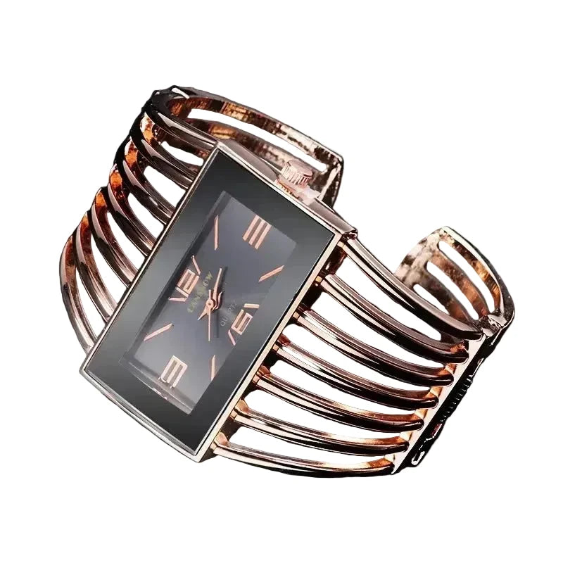 🍒Womens large face watch quality stainless steel luxury fashion rose gold bangle bracelet wristwatch for women dress ladies time piece female occasion jewellery accessory Watch This Bangle