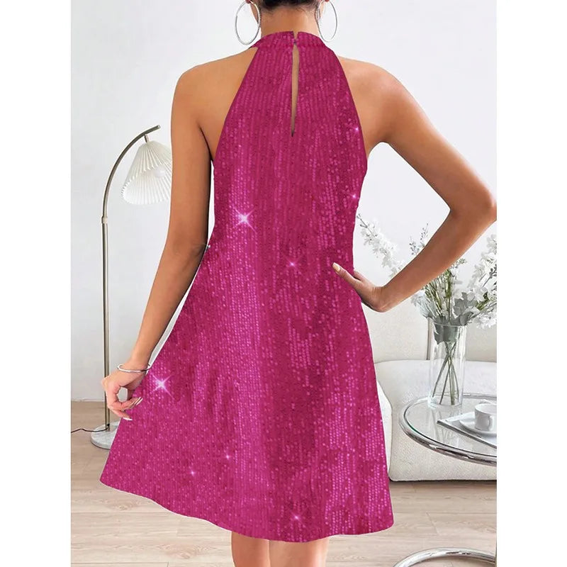 🍒Halter strapless rok, glinsterende vroueklere, strapless sequin minirok, moulose partytjieklere, geleentheidsklere, klubdrag, Trek Aan A-Sensuele Glinsterende Glip
