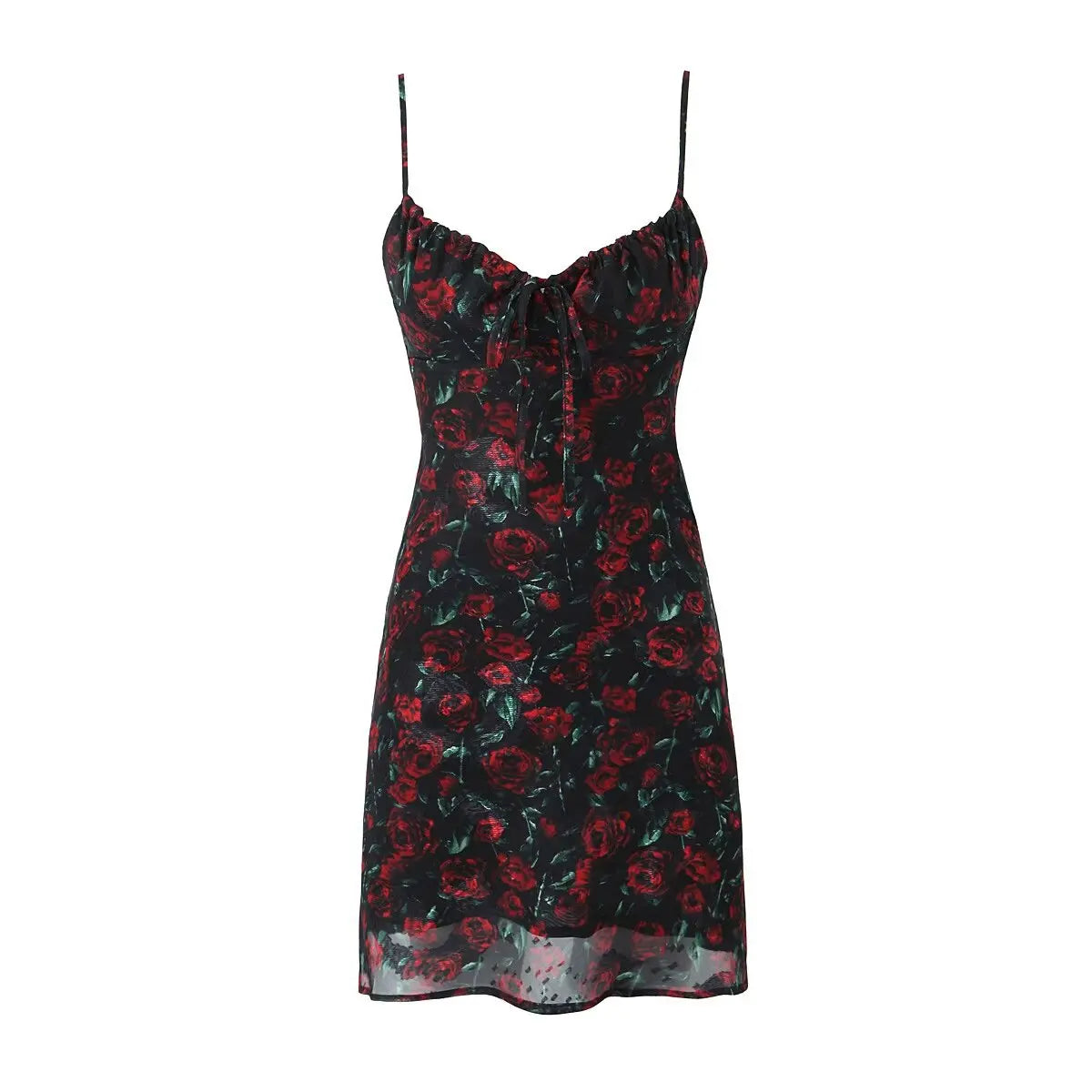 🍒Midi dresses for women bodycon summer outfits vintage clothes front tie floral fashion wear smart casual chiffon clothing  Rosey Posey