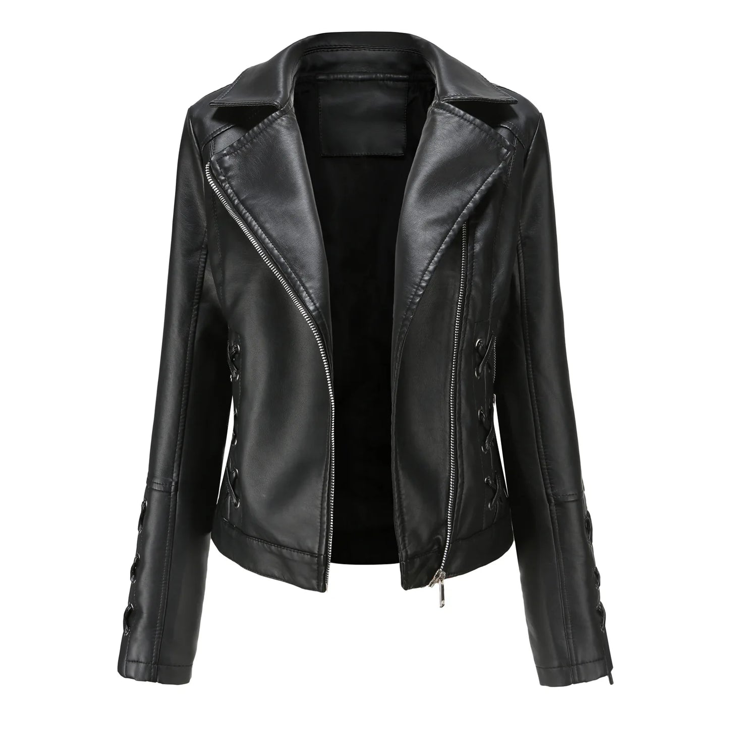 🍒Pu motorfietsbaadjie vroue-fauxleerjas herfs- en wintermode langmou crop-bo-klere vir vroue Kry Hierdie Moto Speedy