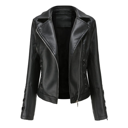 🍒Pu motorfietsbaadjie vroue-fauxleerjas herfs- en wintermode langmou crop-bo-klere vir vroue Kry Hierdie Moto Speedy