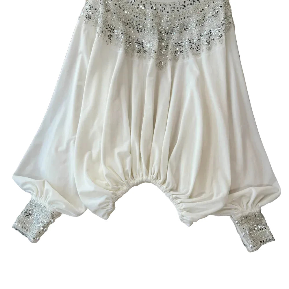 🍒Vintage fluweel bloes dames velours hemp paillette kleding elastiese middellyf top Los partytjie geleentheid drag kleding Gestem Fluweel Wisselend Nooit