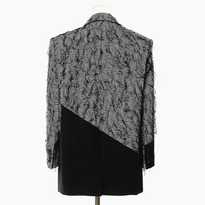 🍒Chic blazer asymmetrical design jacket patchwork contrast colour personality high street smart casual coats women Be A-  STAR in your fashion JACKET