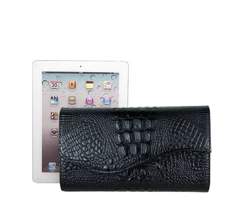🍒Europe and america trendy clutch bags for women,designer fashion crocodile pattern under arm black envelope hand bag female large capacity bag Metalic gold available occasion clutch Cool Croco Clutch,Clickety Click Quick