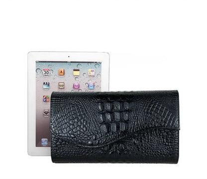 🍒Europe and america trendy clutch bags for women,designer fashion crocodile pattern under arm black envelope hand bag female large capacity bag Metalic gold available occasion clutch Cool Croco Clutch,Clickety Click Quick
