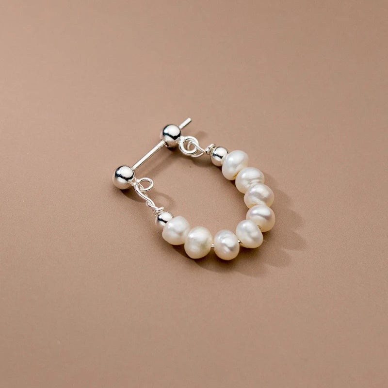 🍒 925 sterling silwer barok pêrel oorbelle hoepel barok elegante cocktailparty juweliersware vir vroue geskenke Perfekte Pêrels