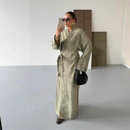🍒Camouflage print maxi dress with side tie detail loose fit outfits  long elegant female party occasion wear oversized evening wear Camera -ouflage