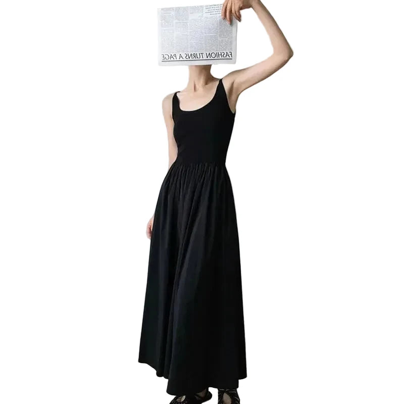 🍒Knitted vest dress long women summer wear simple all-match camisole beach dress high waisted party occasion wear maxi  outfit No Skirting Around A Cool Vest Dress To Impress