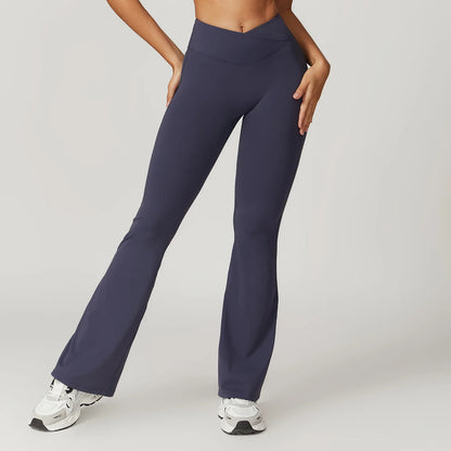 🍒Flare leggings yoga pants women bell-bottoms yoga tights high waist fitness pants stretch gym workout sports push up leggings Look lovely Leg's
