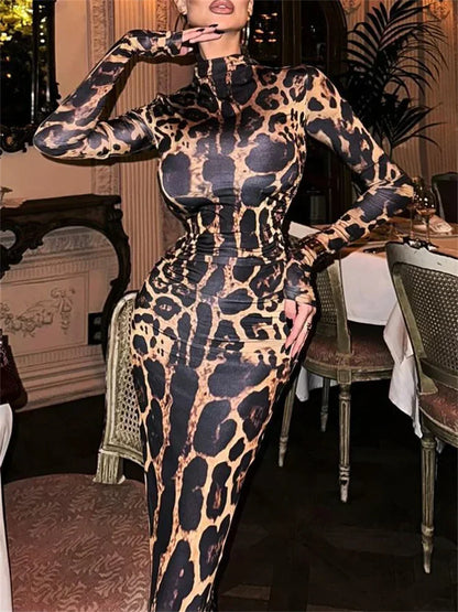 🍒Rooi gestreepte lang rok dames noupassende skilpadnek sebraprint maasuitrusting klubdrag partytjie geleentheidsdrag klere                       Catwalk Your Tiger