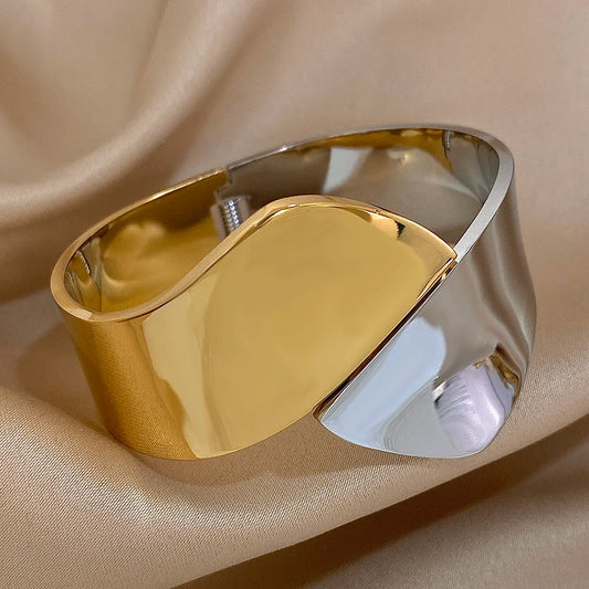 🍒Stainless steel wide bangles  bracelets chic fashion bangles for women accessories occasion party jewellery Dont Bypass This Buy
