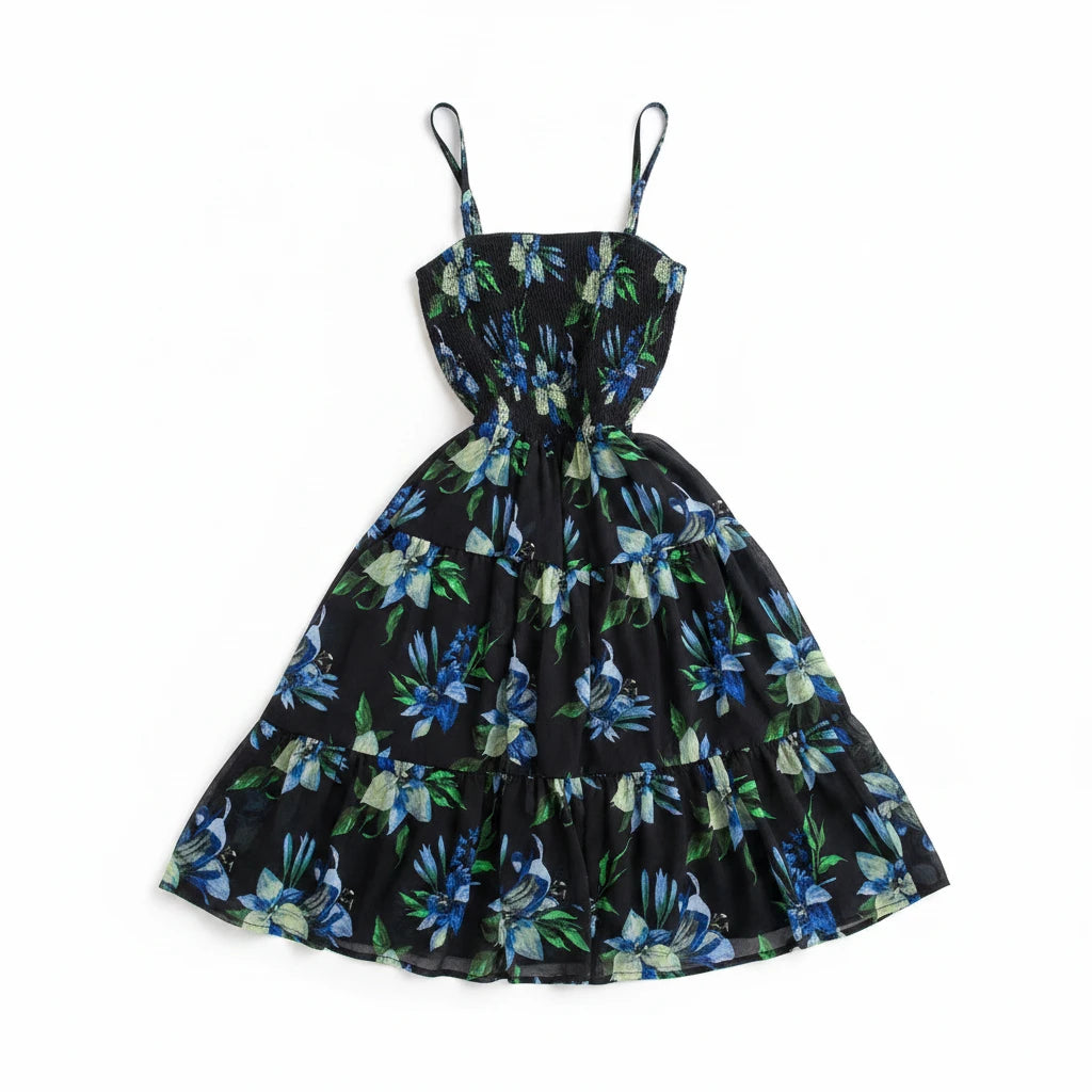 🍒Backless summer dress for women fashion beach wear slip sleeveless spaghetti straps smart casual outfit Flouncey Floral Fun