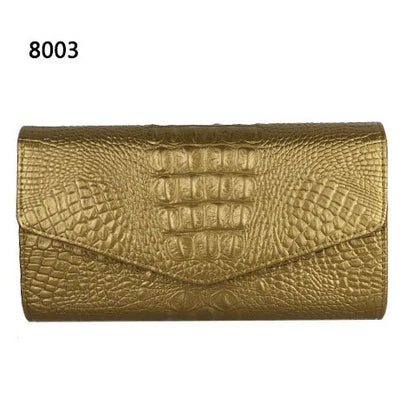 🍒Europe and america trendy clutch bags for women,designer fashion crocodile pattern under arm black envelope hand bag female large capacity bag Metalic gold available occasion clutch Cool Croco Clutch,Clickety Click Quick