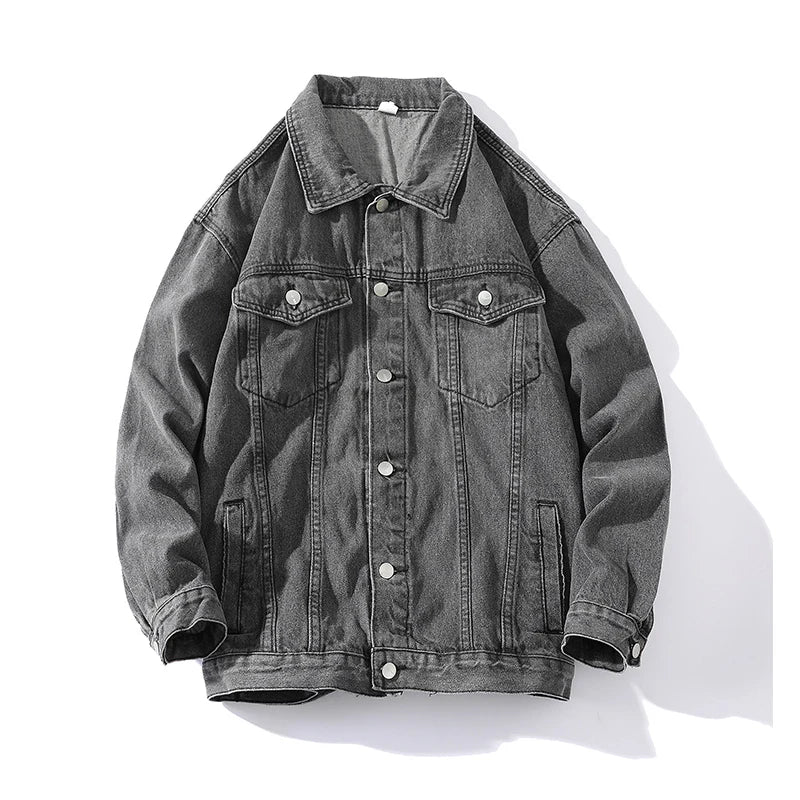 🍒Jeans jacket women coats big pockets female oversize denim jacket shirt collar casual loose relaxed fit outerwear spring  autumn fashion Do-All Daily Denim