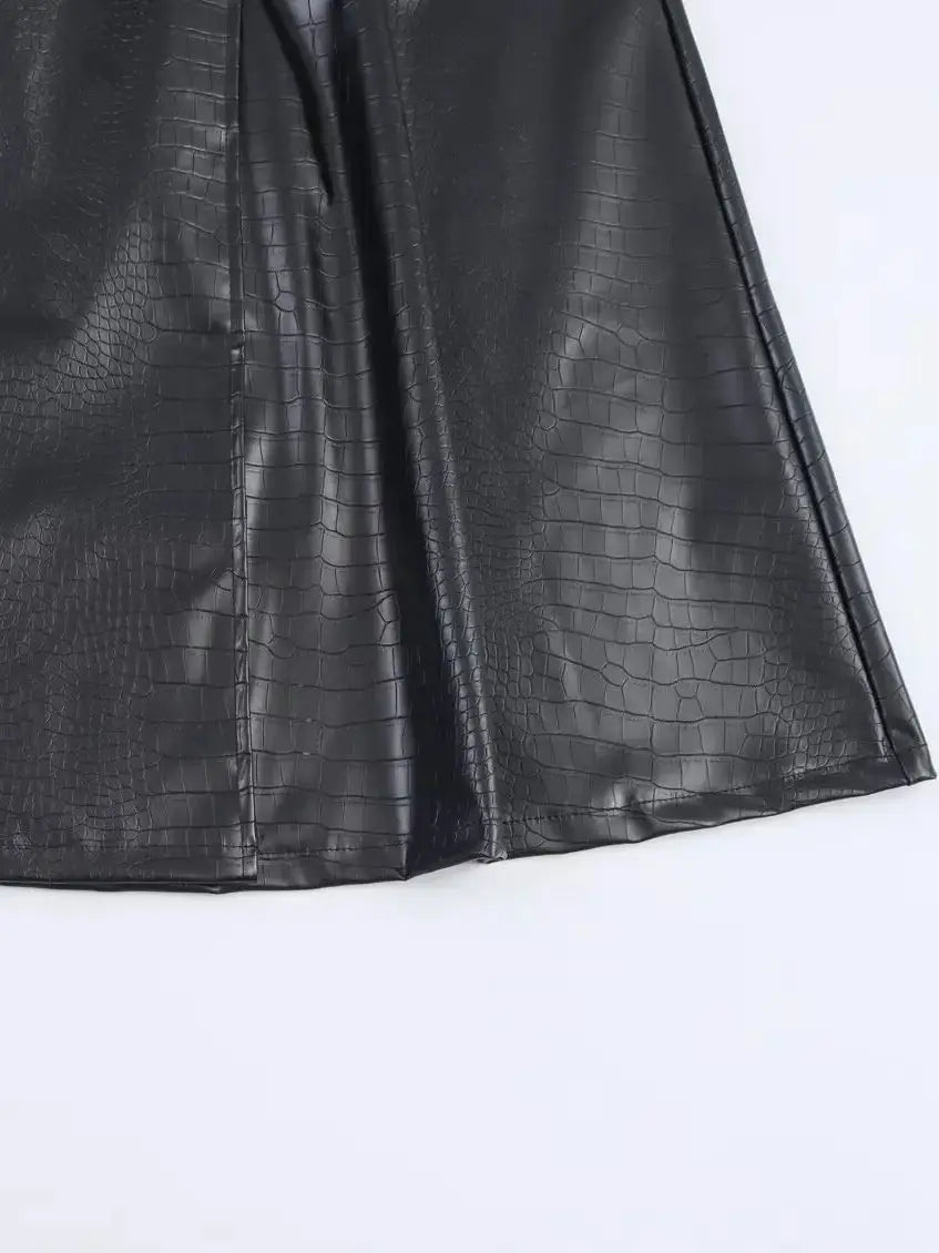 🍒Ekstra lang kunsleer-trenchcoat vintage maxi luukse pu dubbelbors swart ontwerper-buiteklere klere slim gemaklik Krokodilstyl