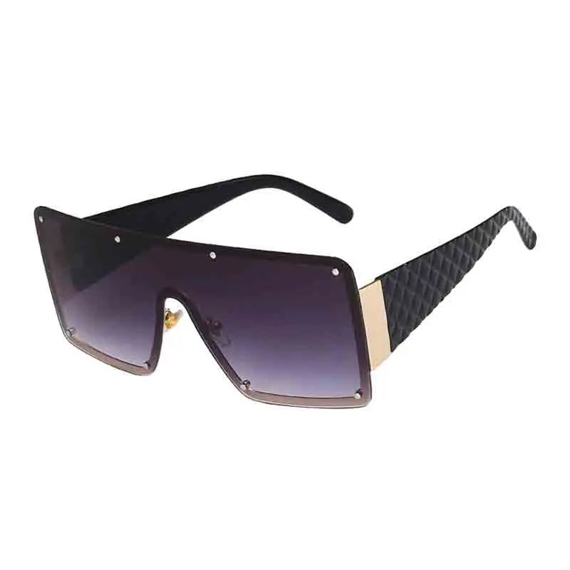 🍒Grootraam sonbril unisex dames randlose eenstuk-wye-raam sonbril modebril UV400 beskerming Sien Deur Prettige Sonbrille