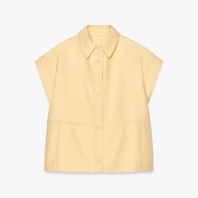 🍒Straatstylbaadjie-uitrusting met wye pypbroek en kortmou-oorgrootbaadjie-stelle kraag enkelbors-onderbaadjie vroue wye pypbroek somer gemaklike uitrustings Geen BROEK in Hierdie MOUloos