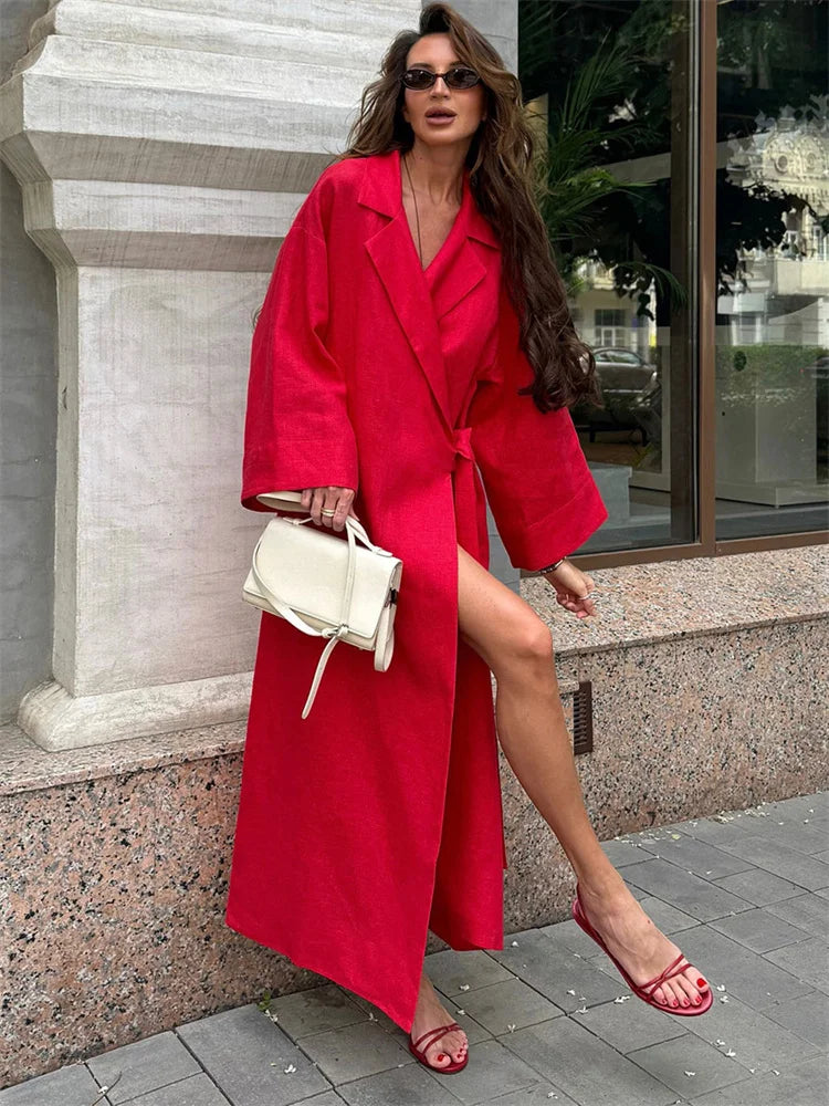 🍒Dress for women versatile casual loose clothing fashion lapel Long light summer coat with long sleeve summer commuting clothes Dont Overlook An Over Coat