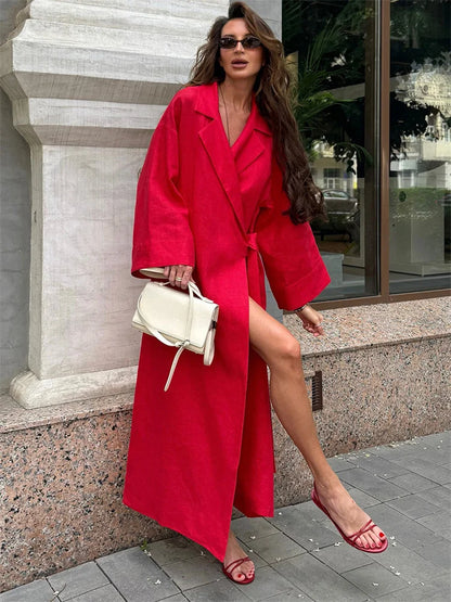 🍒Dress for women versatile casual loose clothing fashion lapel Long light summer coat with long sleeve summer commuting clothes Dont Overlook An Over Coat