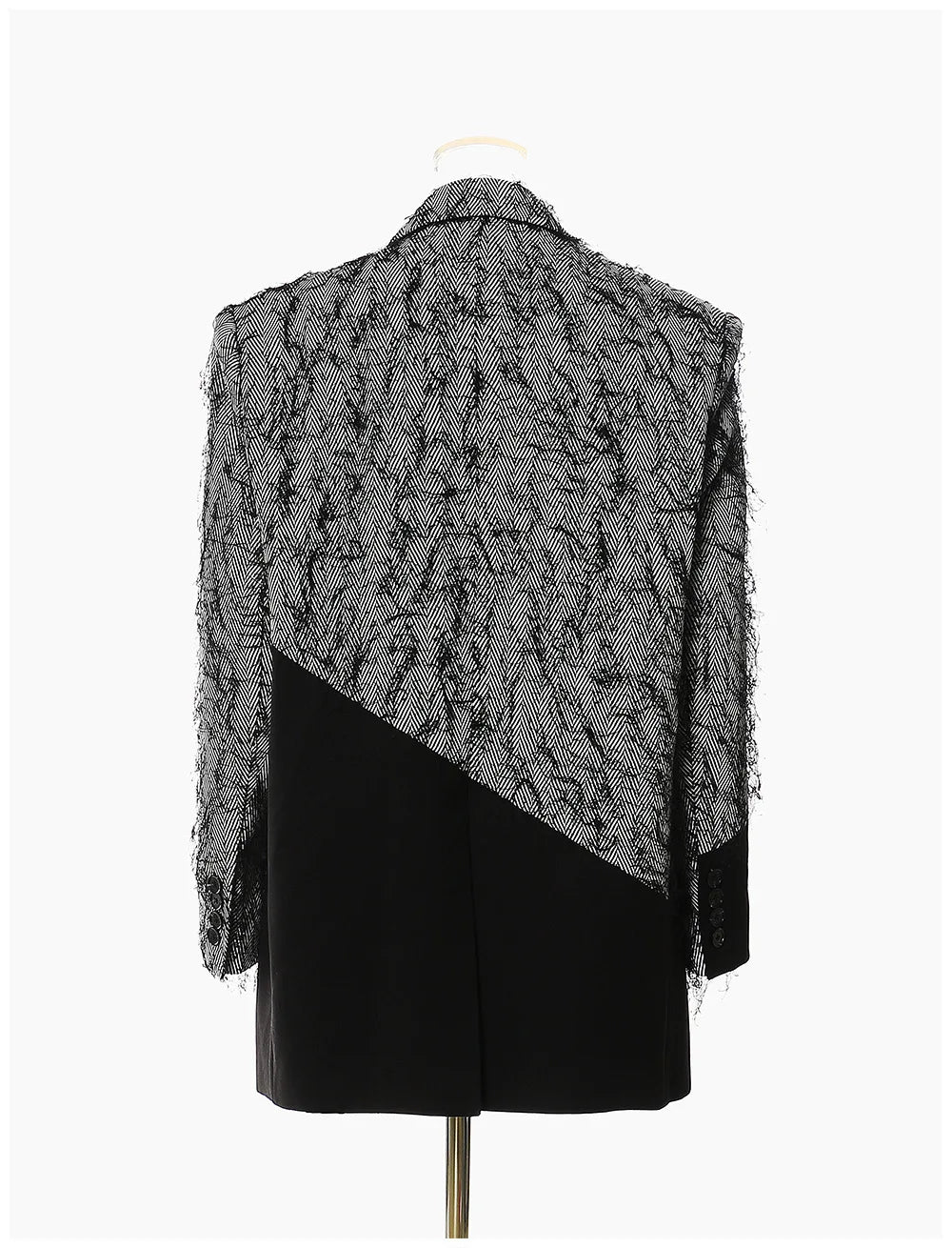 🍒Chic blazer asymmetrical design jacket patchwork contrast colour personality high street smart casual coats women Be A-  STAR in your fashion JACKET
