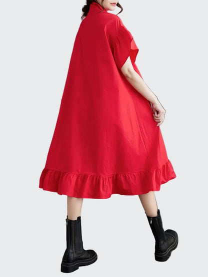 🍒Somer los rok, artistieke hoë-lae ruffelafwerking uitrusting met 3D-blom, katoenmengsel, kantoor slim-gemaklike vroue middellengte A-lyn. Moenie dat dit jou ontstel nie, pluk 'n blom en glip in die somer in.