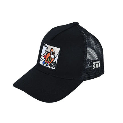 🍒Tekenprent bofbalpet hoë kwaliteit unisex geborduurde pleister bofbalpet unisex vragmotorpet net hoede vir vroue sonhoed