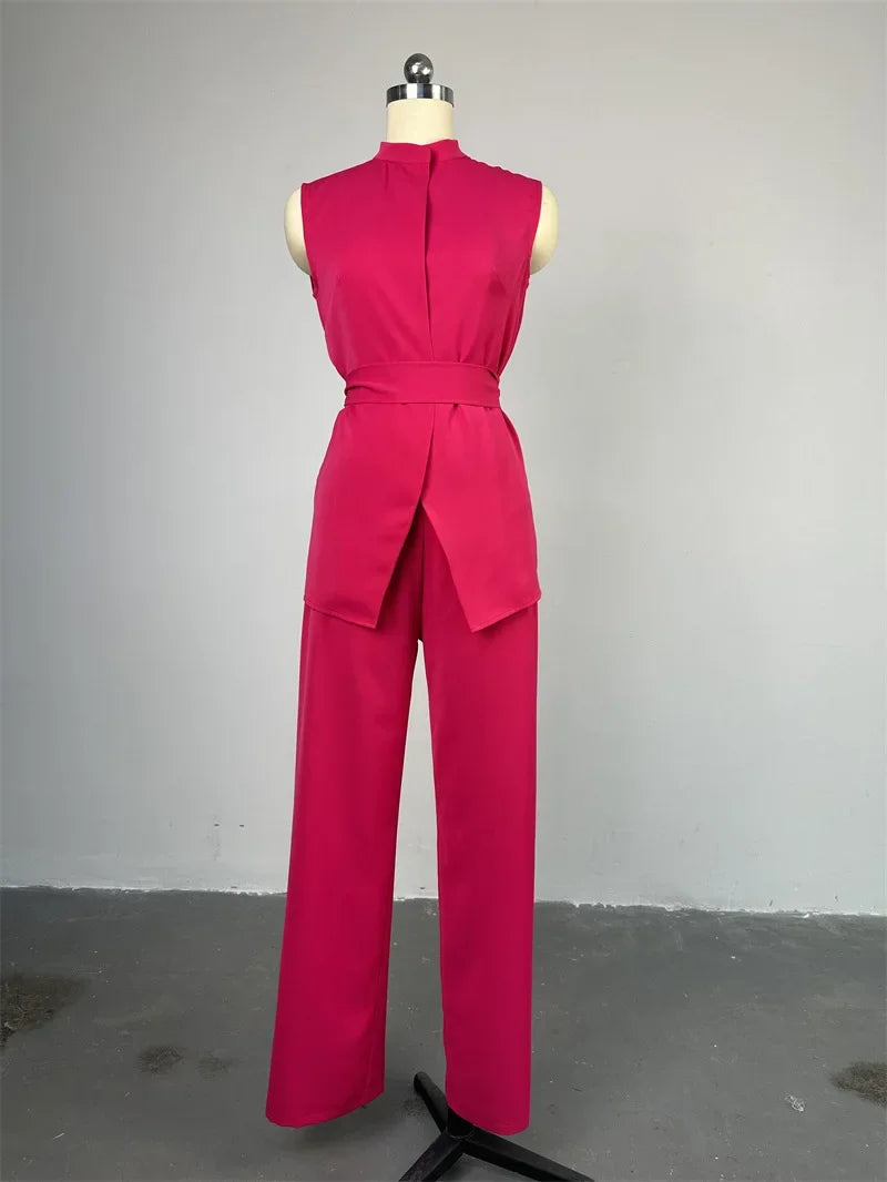 🍒Swarthempie-top en omgeslaande broek-stel, vroue se wye pype broekstelle, twee stukke, los O-nek en hoë middellyf elegante broekpak Y2k  GOOI hierdie KERSfees in jou mandjie