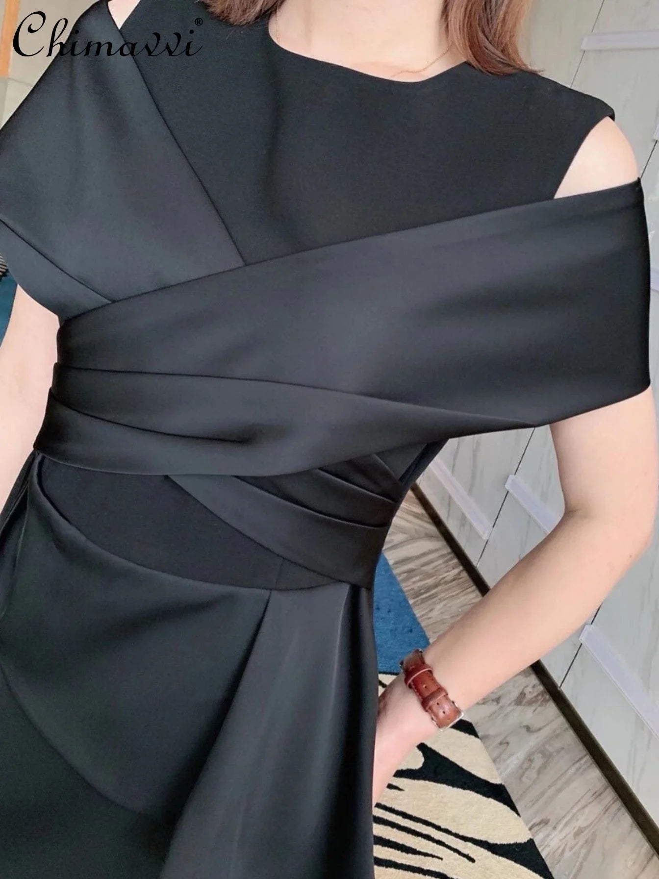 🍒Celebrity elegant gown dress for women party wear fashion off-shoulder outfit high waist with split high end ocassion wear