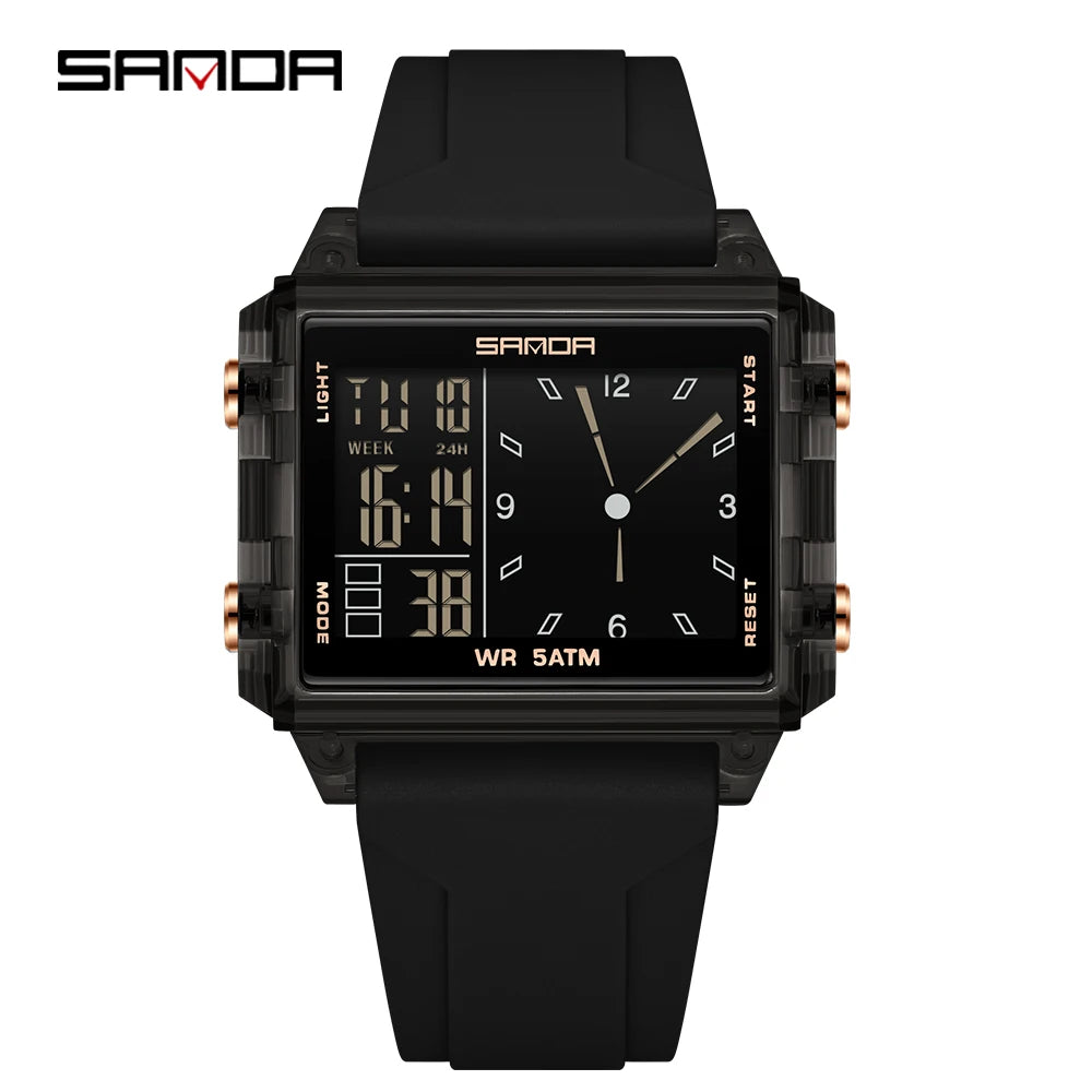 🍒Fashion electronic watches unisex luminous calendar time piece waterproof clock outdoor sports Casual Ladies Digital Wristwatch  Face The Day With A Big Face