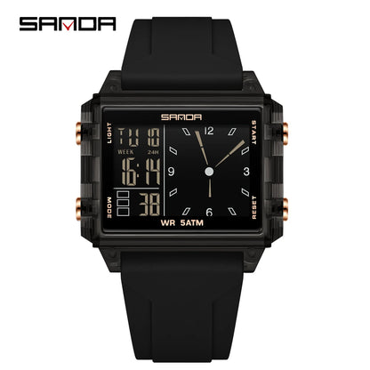 🍒Fashion electronic watches unisex luminous calendar time piece waterproof clock outdoor sports Casual Ladies Digital Wristwatch  Face The Day With A Big Face